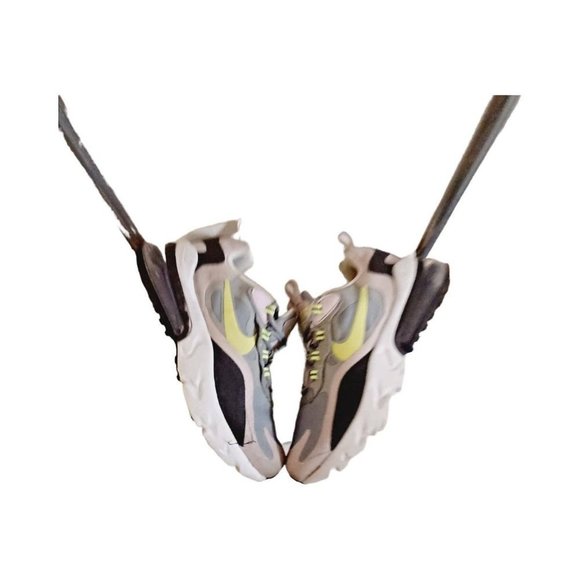 Nike Air Max 270 React (GS) Big Kids' Shoes Particle Grey-Iced Lilac-Lemon Venom - Picture 6 of 8